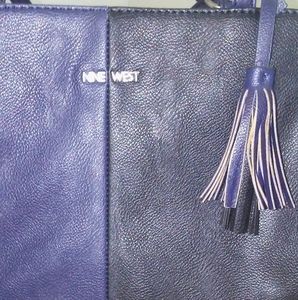 Nine west blue and black handbag